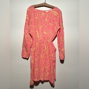 Universal Thread Linen Blend Pink Floral Cut Out Dress